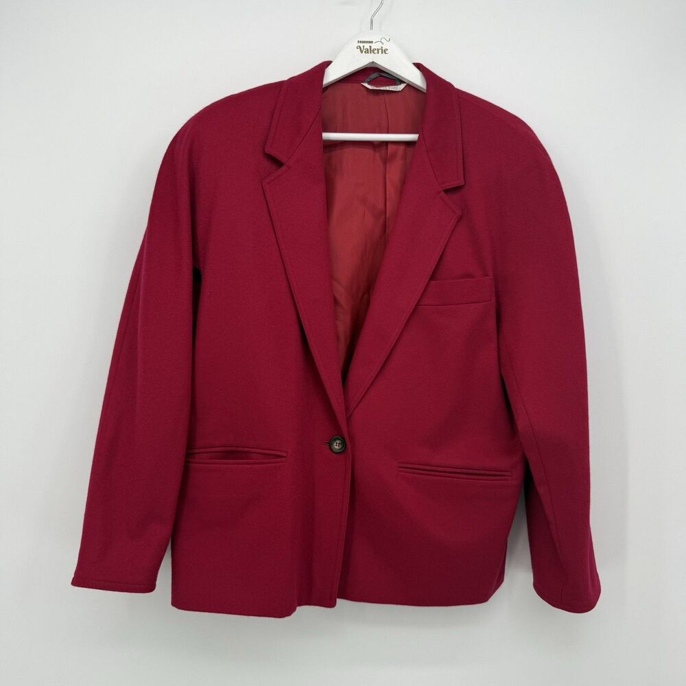 MaxMara Red Wool Designer Blazer Jacket Womens Size US 8 Preppy